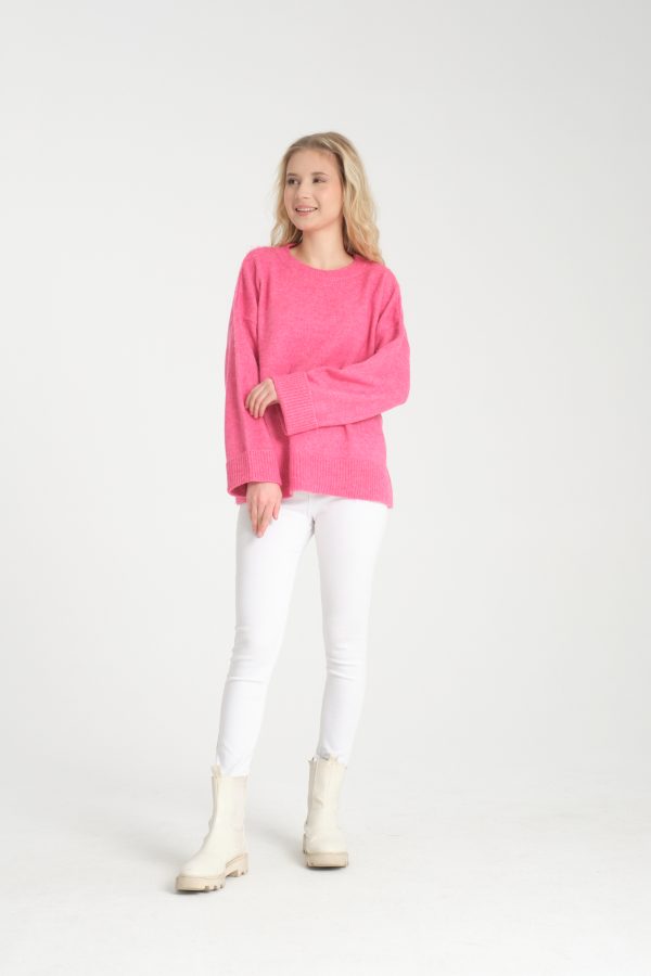 Şardonlu Oversize Kazak - Görsel 3