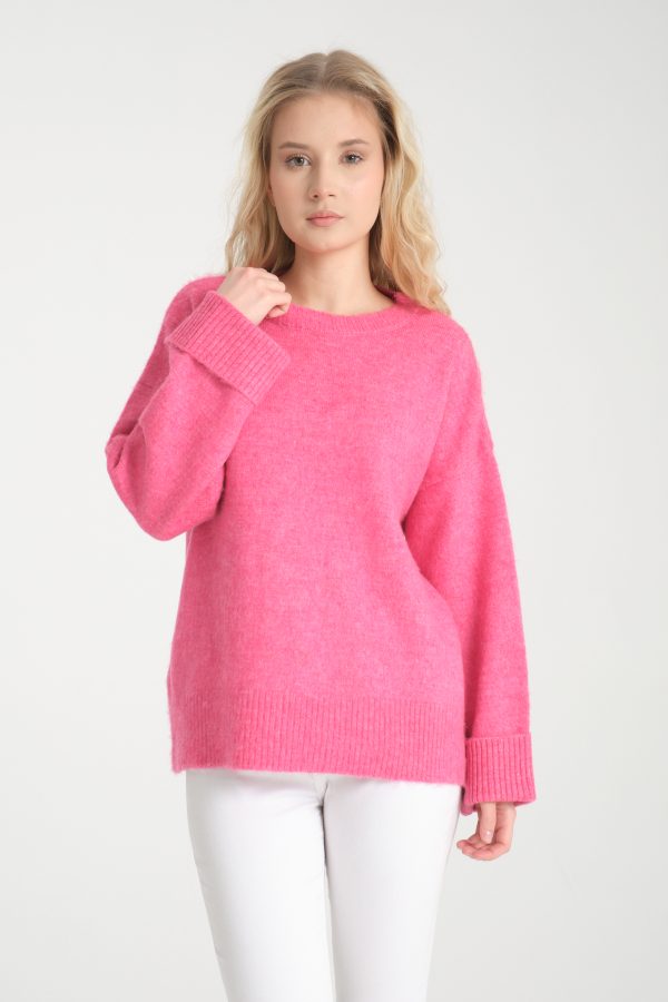 Şardonlu Oversize Kazak - Görsel 8