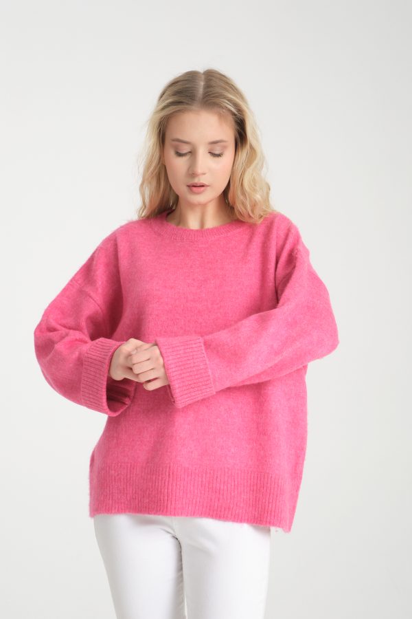 Şardonlu Oversize Kazak - Görsel 7