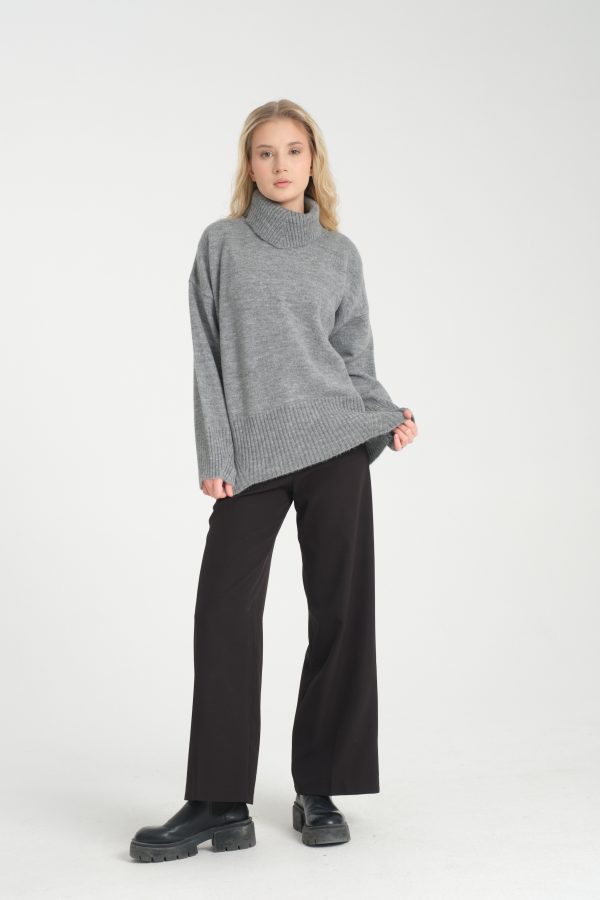 Balıkçı Yaka Oversize Kazak - Görsel 2