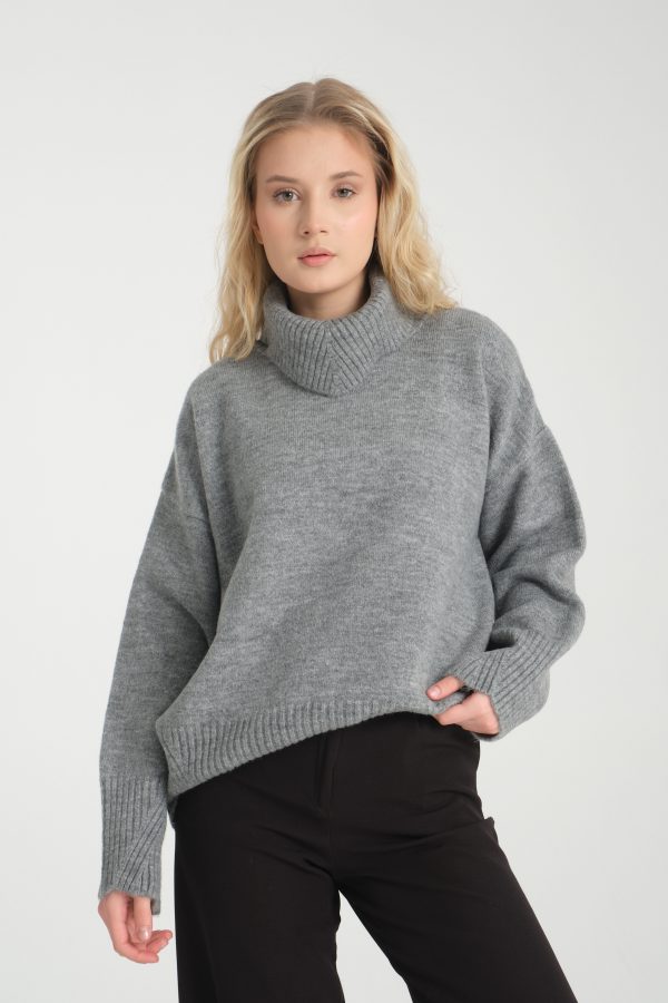 Balıkçı Yaka Oversize Kazak