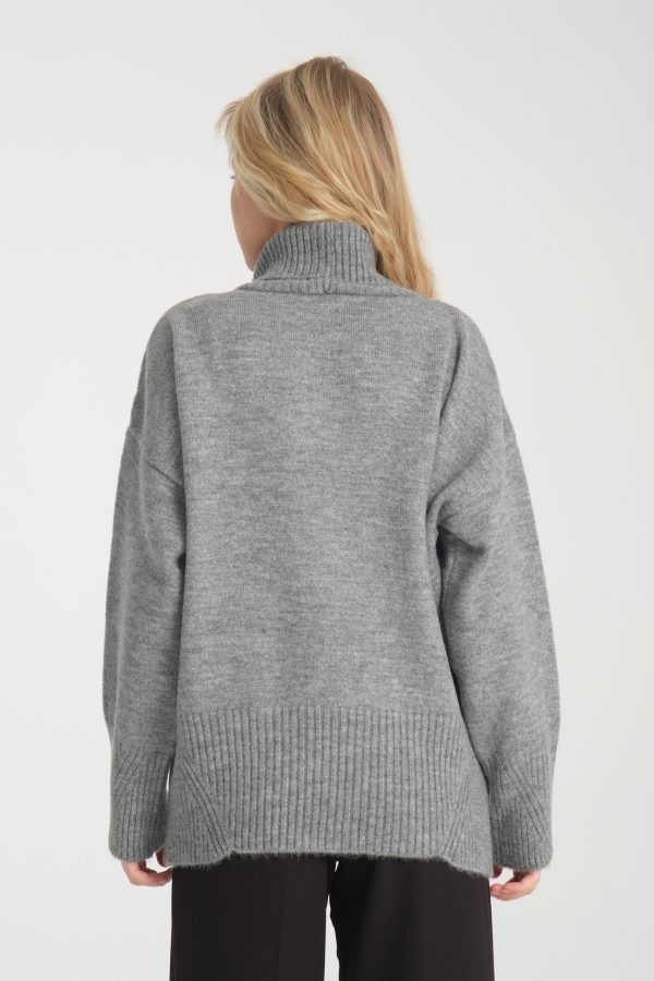Balıkçı Yaka Oversize Kazak - Görsel 9