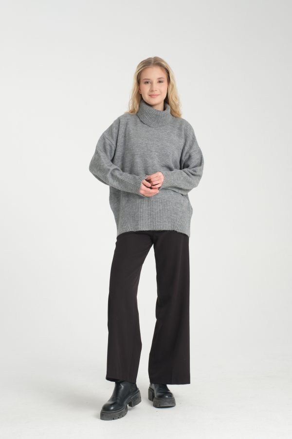 Balıkçı Yaka Oversize Kazak - Görsel 3