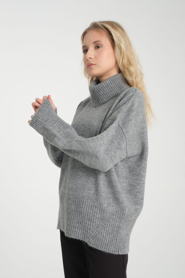 Balıkçı Yaka Oversize Kazak - Görsel 5