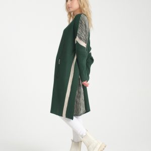 Oversize Çizgili Triko Elbise