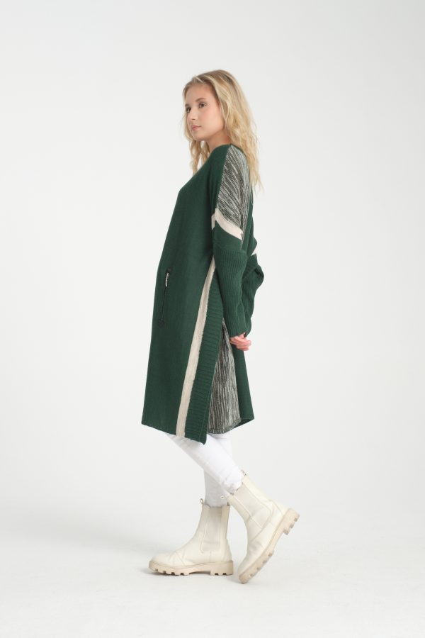 Oversize Çizgili Triko Elbise